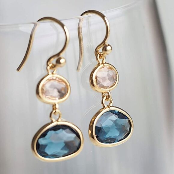 ✨HOST PICK✨❤️Blue Sapphire and Topaz Drop earrings - Picture 1 of 7